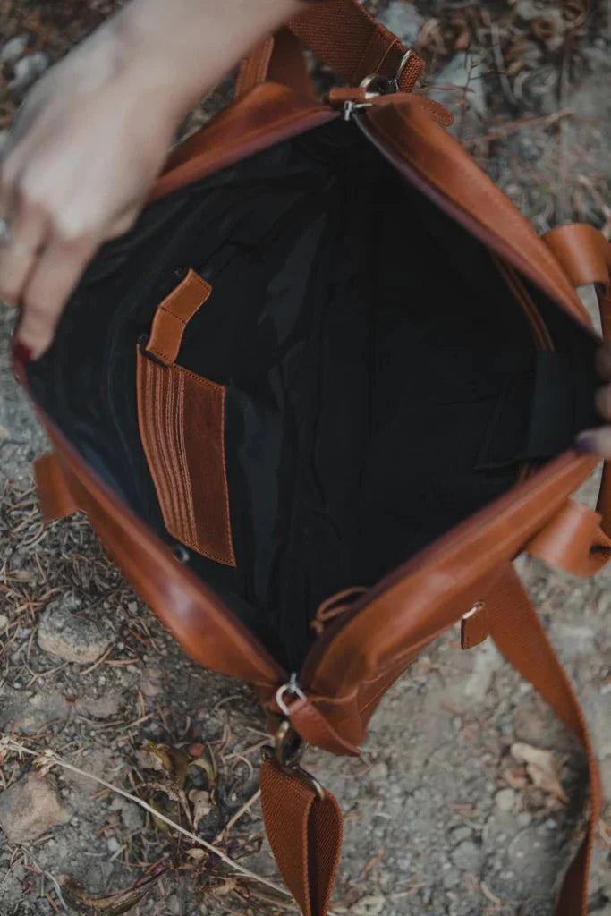 Unique Personalized Leather Laptop Carrier Customized Messenger Bag Gifts for Men by Groovy Guy