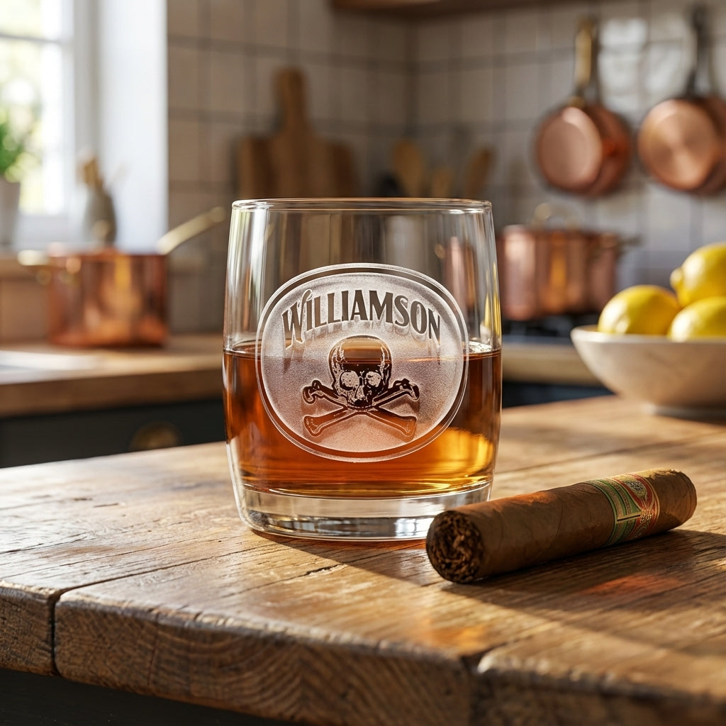 Skull And Bones Whiskey Glass