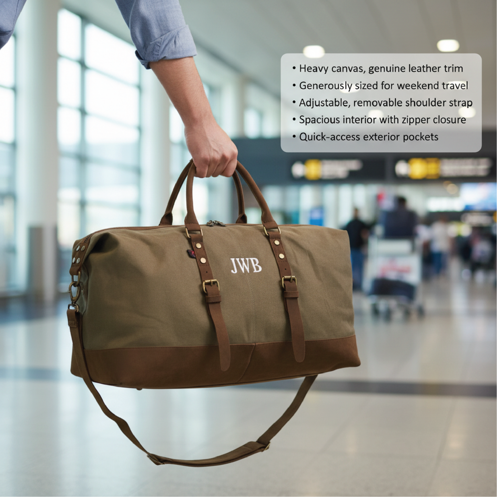 Personalized Canvas Weekender Bag