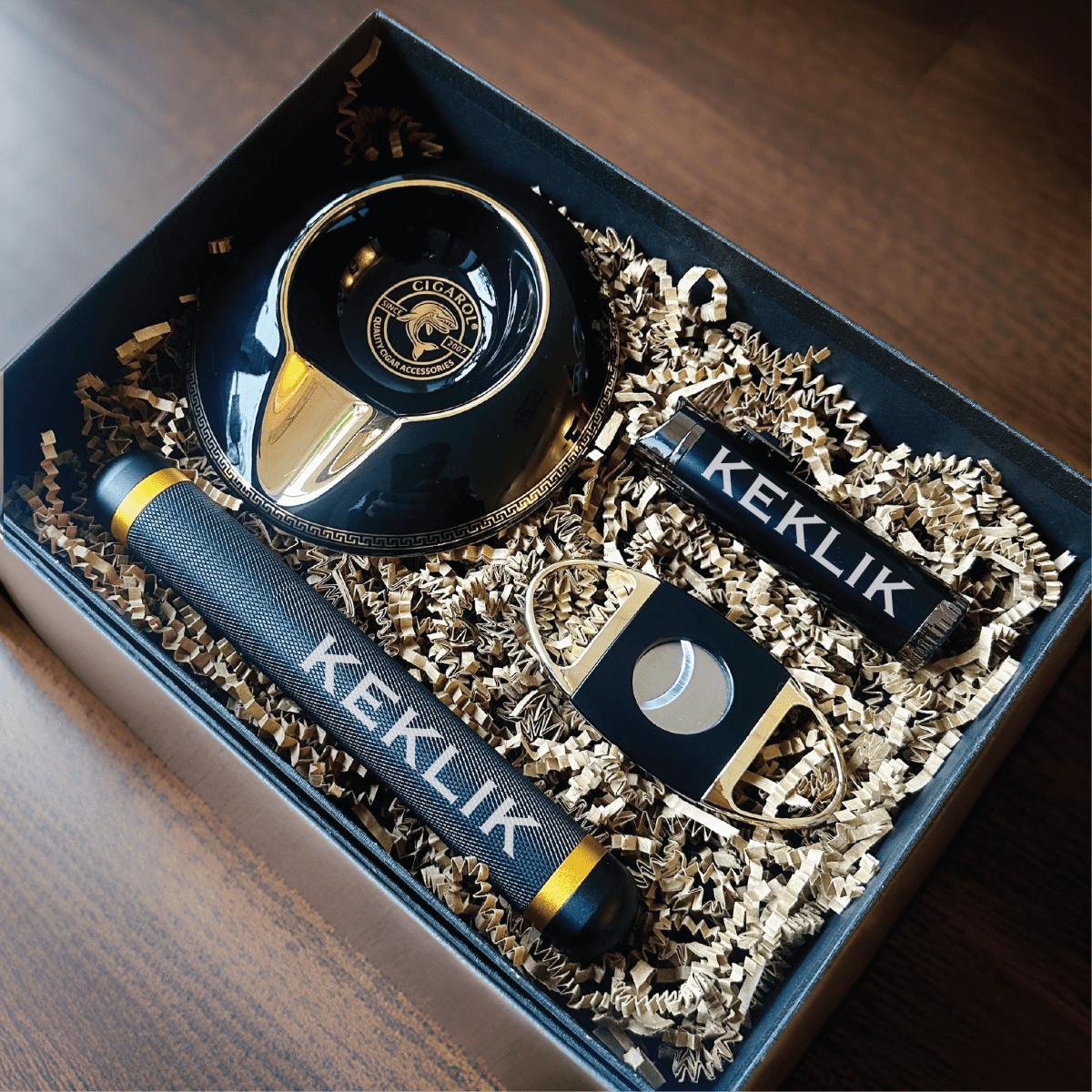 Unique Personalized Sir Stogie Set Customized Ashtray Gifts for Men by Groovy Guy