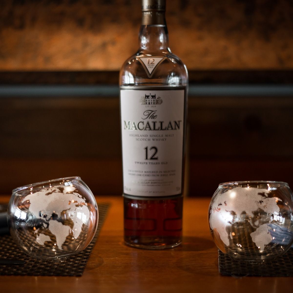 Unique Personalized World Keeps Spinning Customized Whiskey Glass Gifts for Men by Groovy Guy