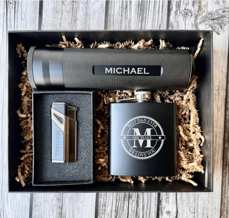 Unique Personalized Dad - Lux Stogie Set Customized Fathers Day Gifts for Men by Groovy Guy