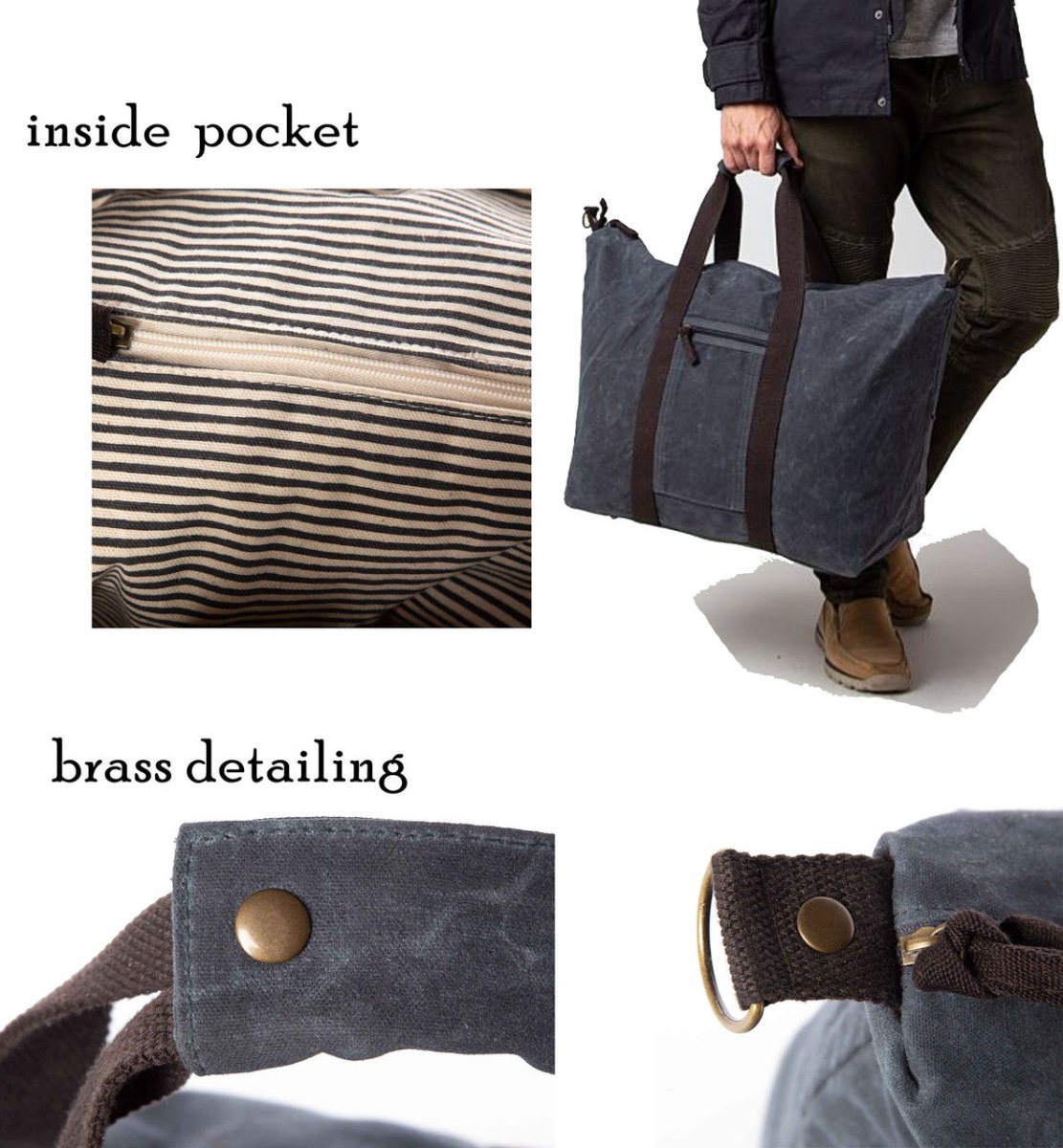 Unique Personalized Wax & Wander Weekender Set Customized Duffel Bags Gifts for Men by Groovy Guy