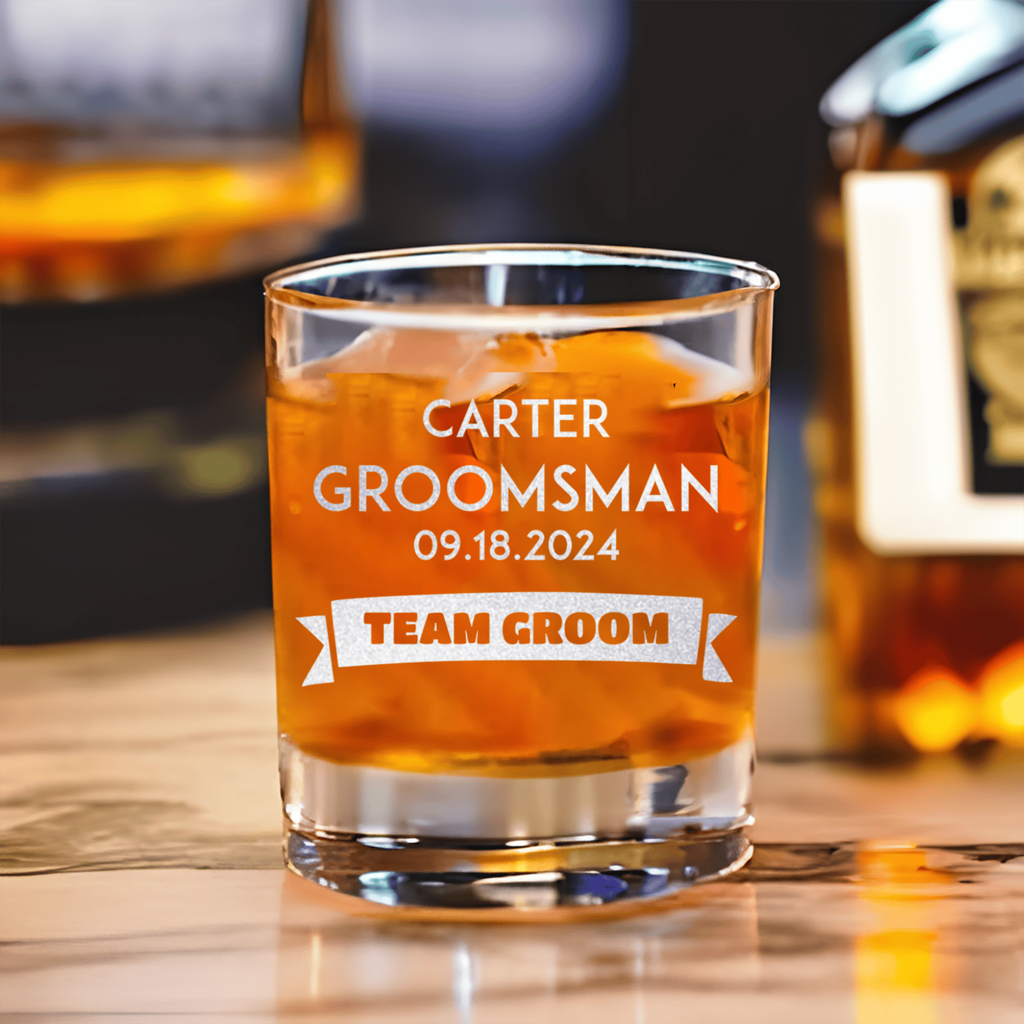 Groom Team Whiskey Glass
