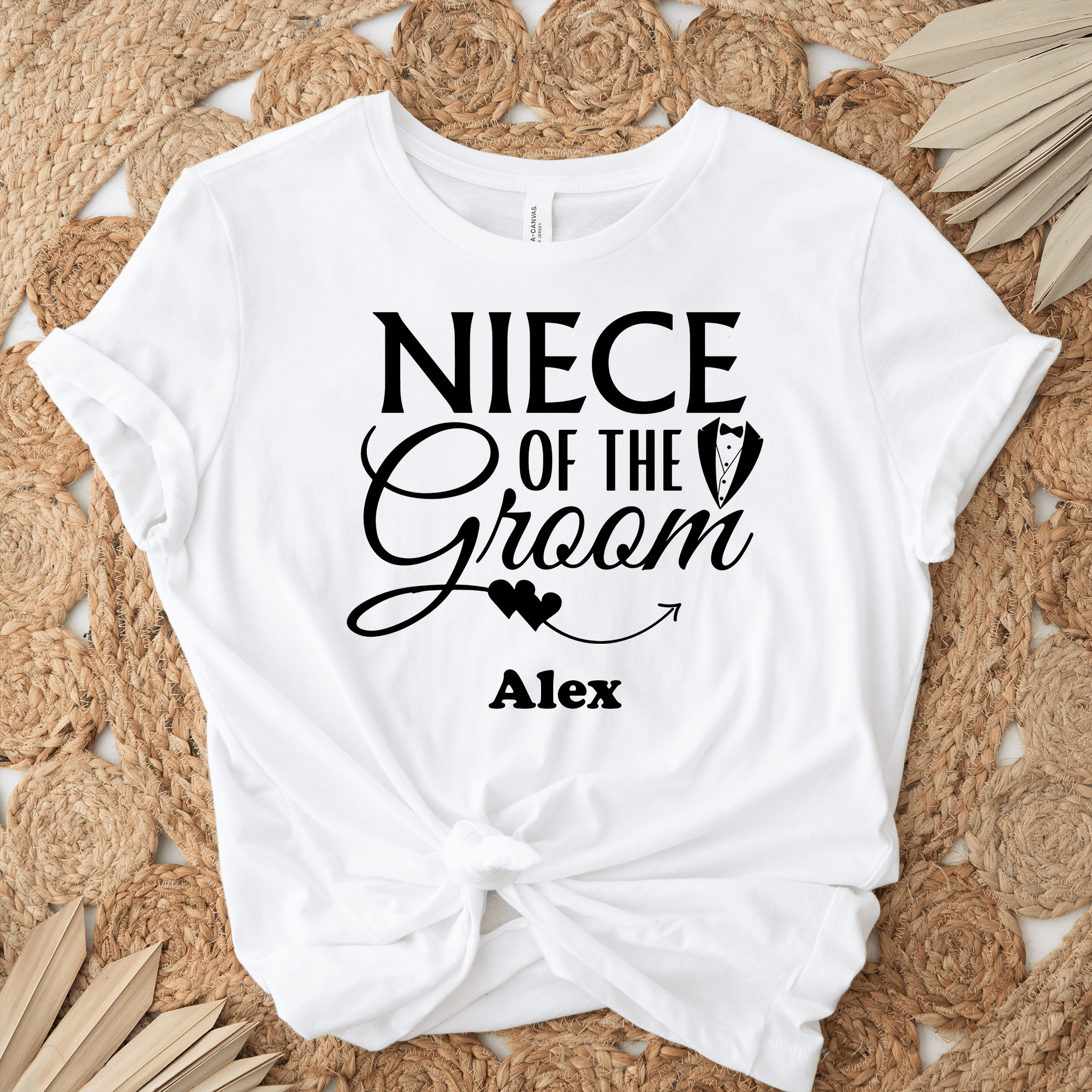 Light Blue Mens T-Shirt With Niece Of The Groom Design