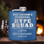 Blue Groomsman Flask With Personal Hype Squad Design