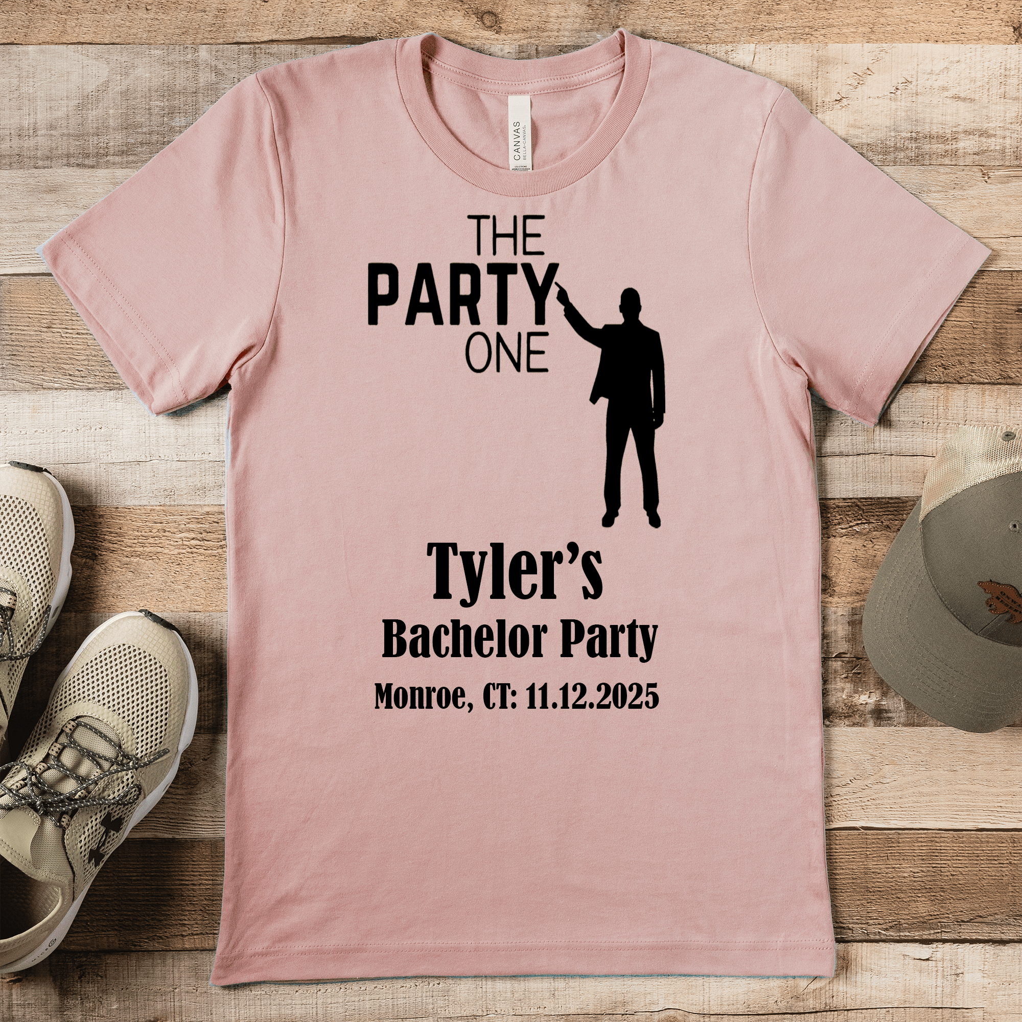 Heather Peach Mens T-Shirt With The Party One Design
