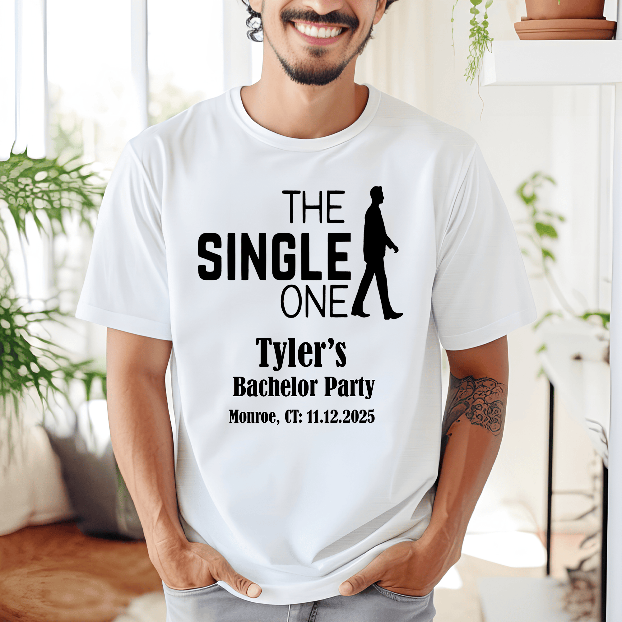 Light Blue Mens T-Shirt With The Single One Design