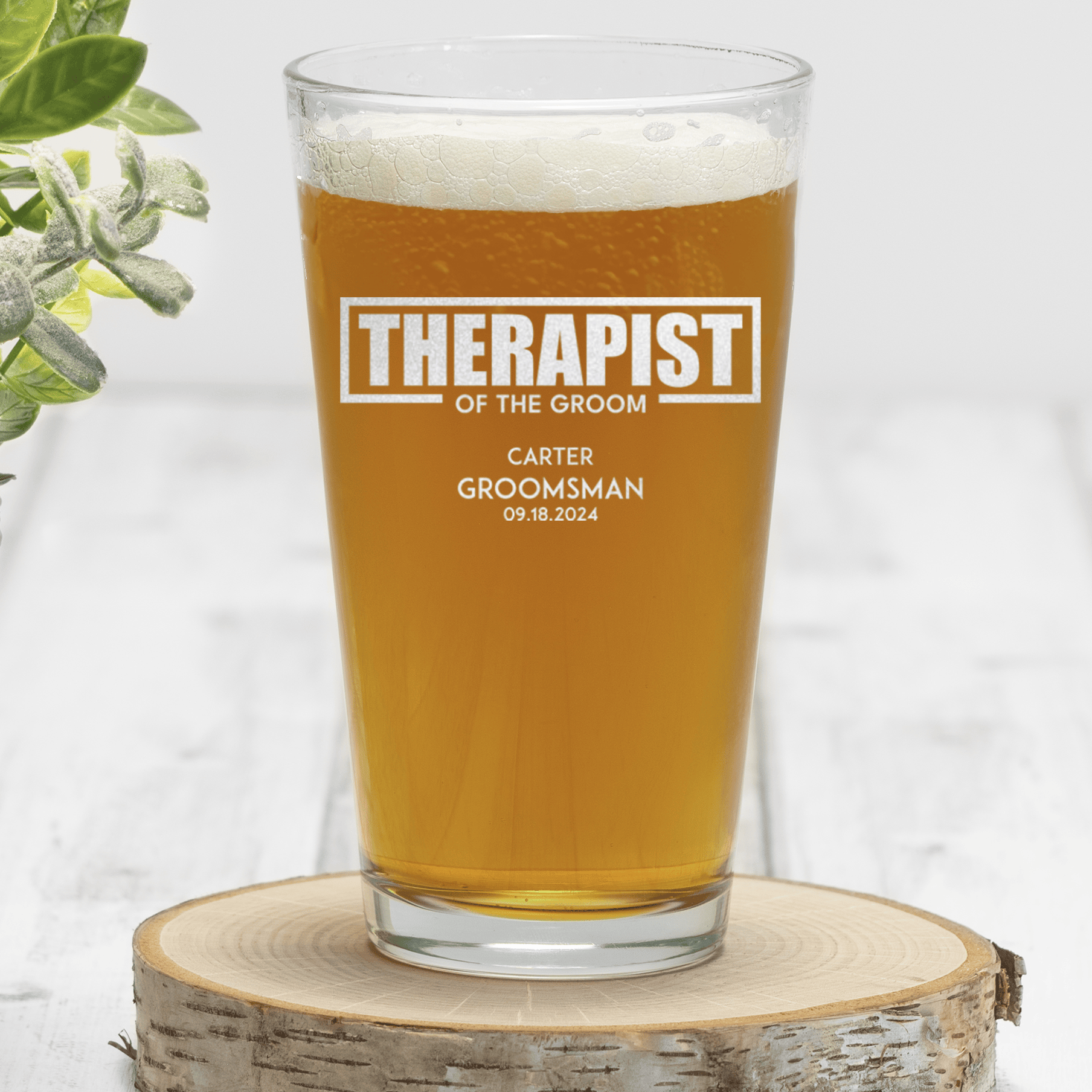 Therapist Of The Groom Pint Glass
