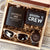 Groomsmen Box Gift Set - Personalized Watch, Flask, Humidor Groomsmen Socks and Sunglasses,
