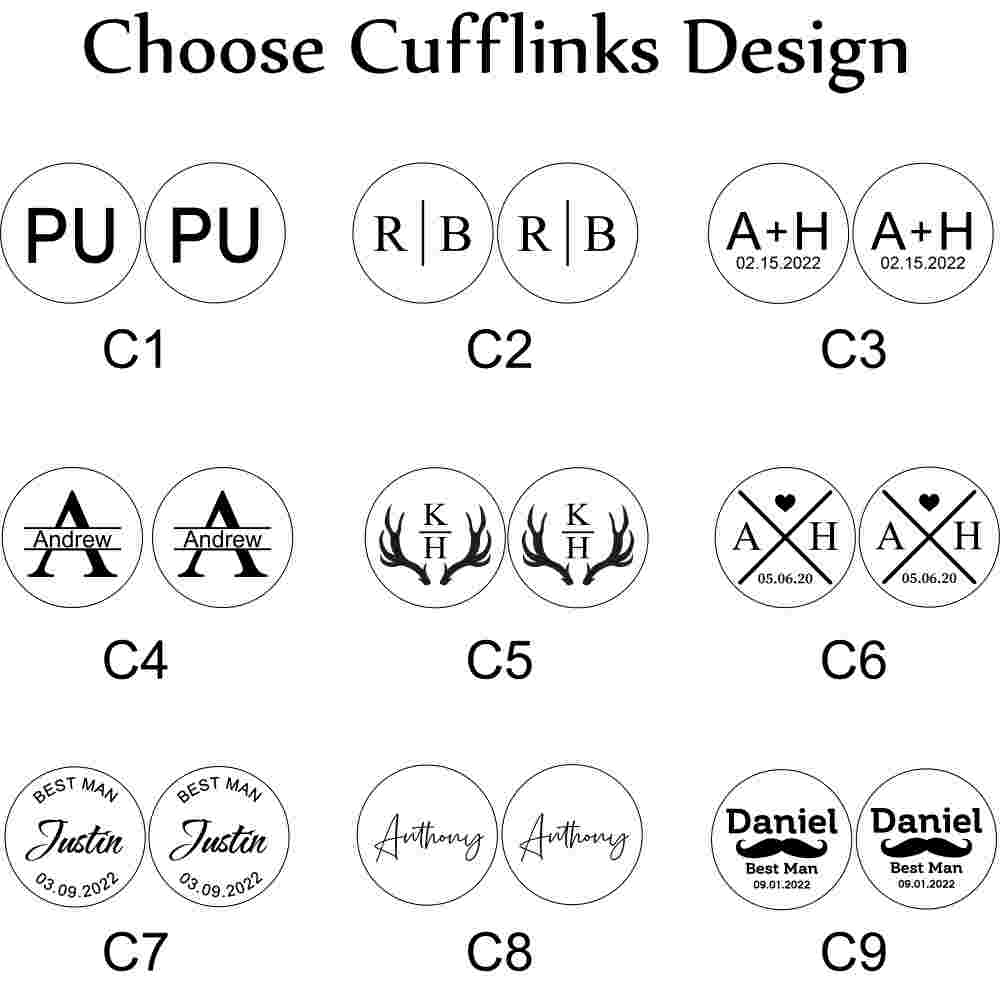Engraved Cufflinks Set