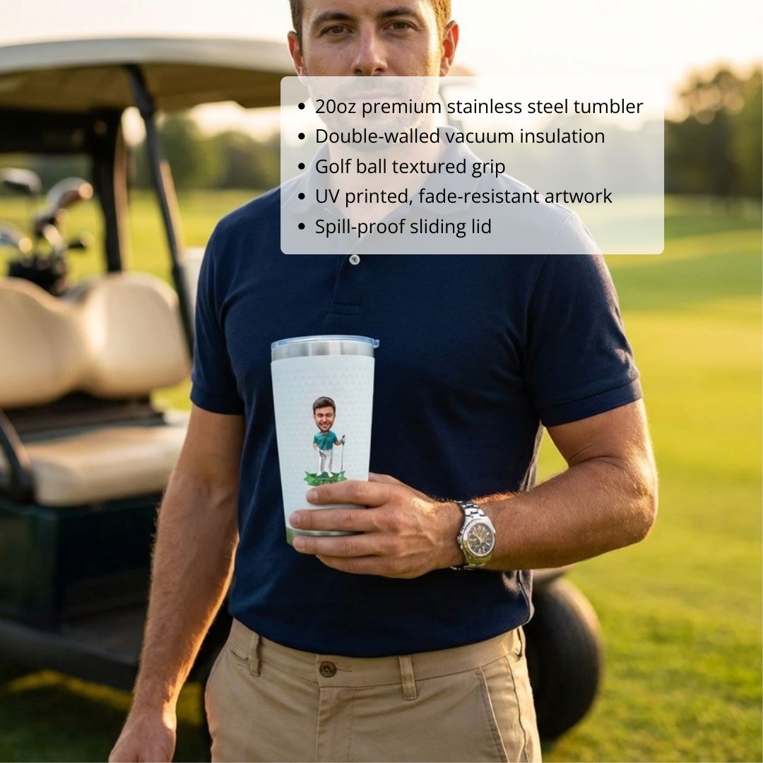 Fun Golf Caricature Tumbler