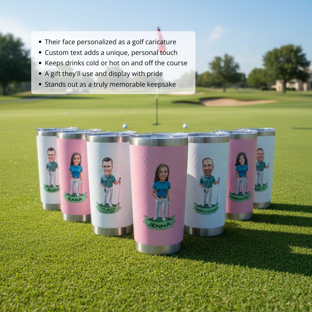 Fun Golf Caricature Tumbler