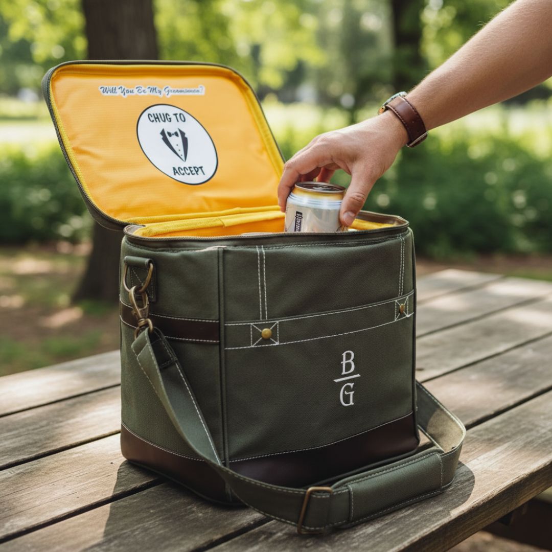 The Coolest Groomsmen Proposal Cooler