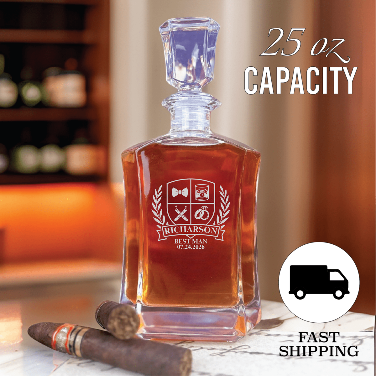 Luxury Wedding Whiskey Decanter