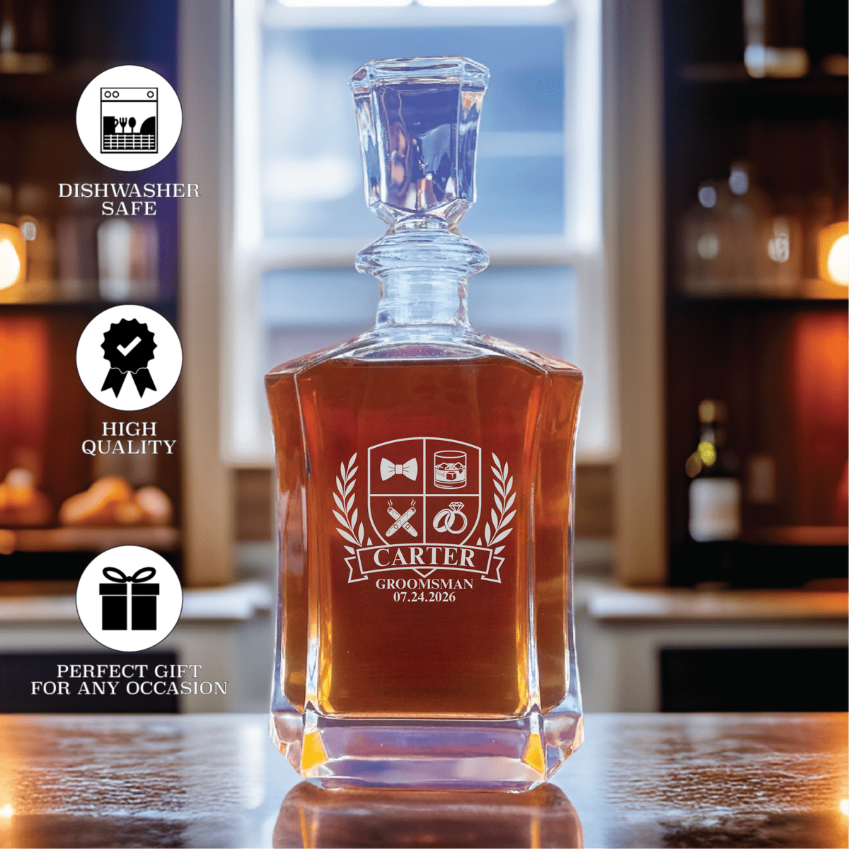 Luxury Wedding Whiskey Decanter