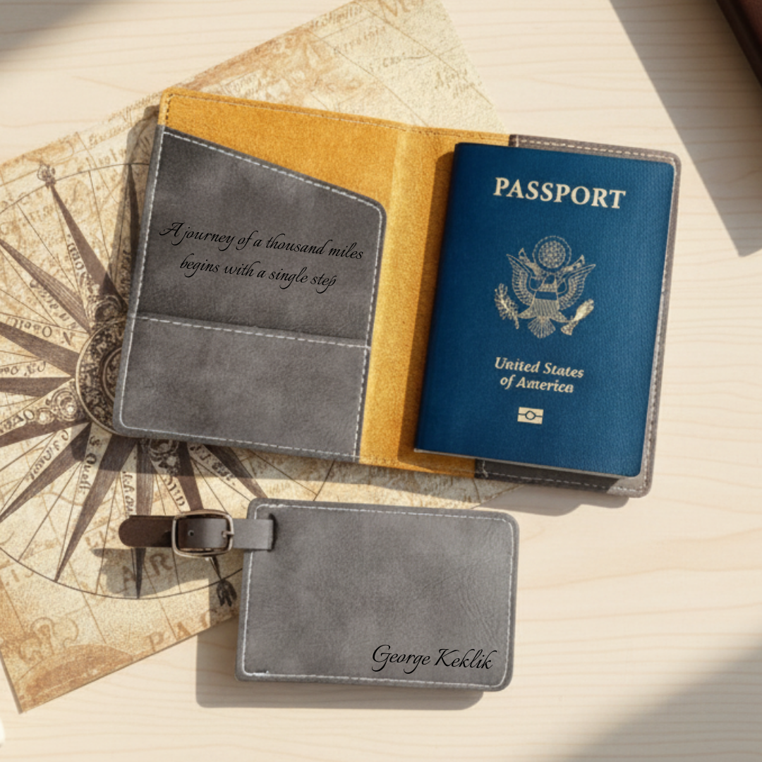 Unique Personalized Travel In Style Set Customized Gifts for Men by Groovy Guy