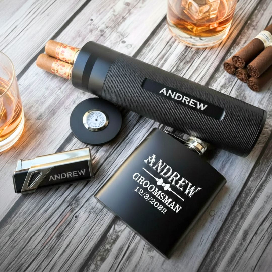 Box Sets Sip and Smoke Set by Groovy Groomsmen Gifts