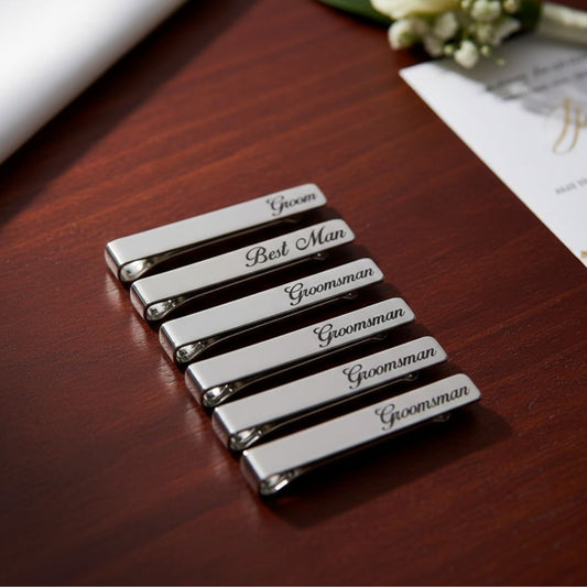 Tie Bar Custom Engraved Tie Clip by Groovy Groomsmen Gifts