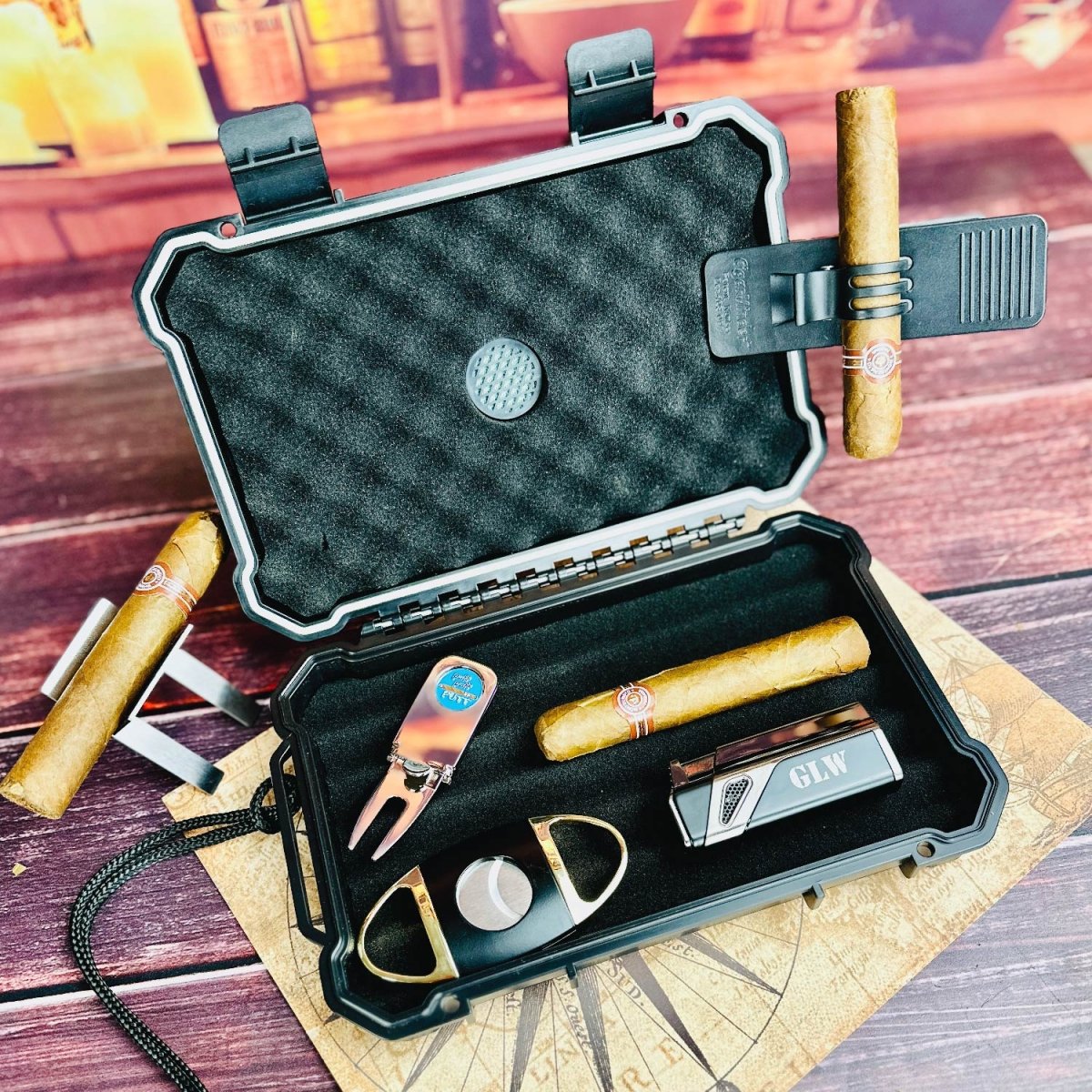 Unique Personalized Golf &amp; Cigar Gift Set Customized Golf Gifts for Men by Groovy Guy