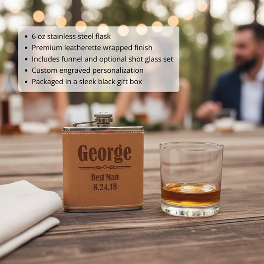 Distinguished Groomsmen Flask Set