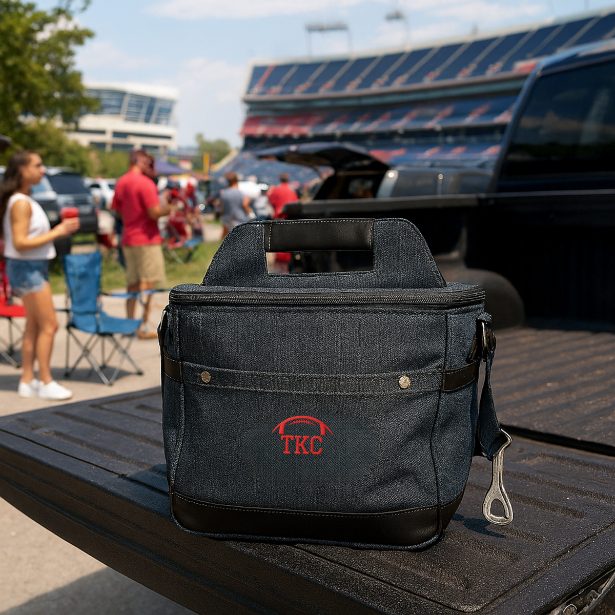 End Zone Tailgate Cooler personalized with initials