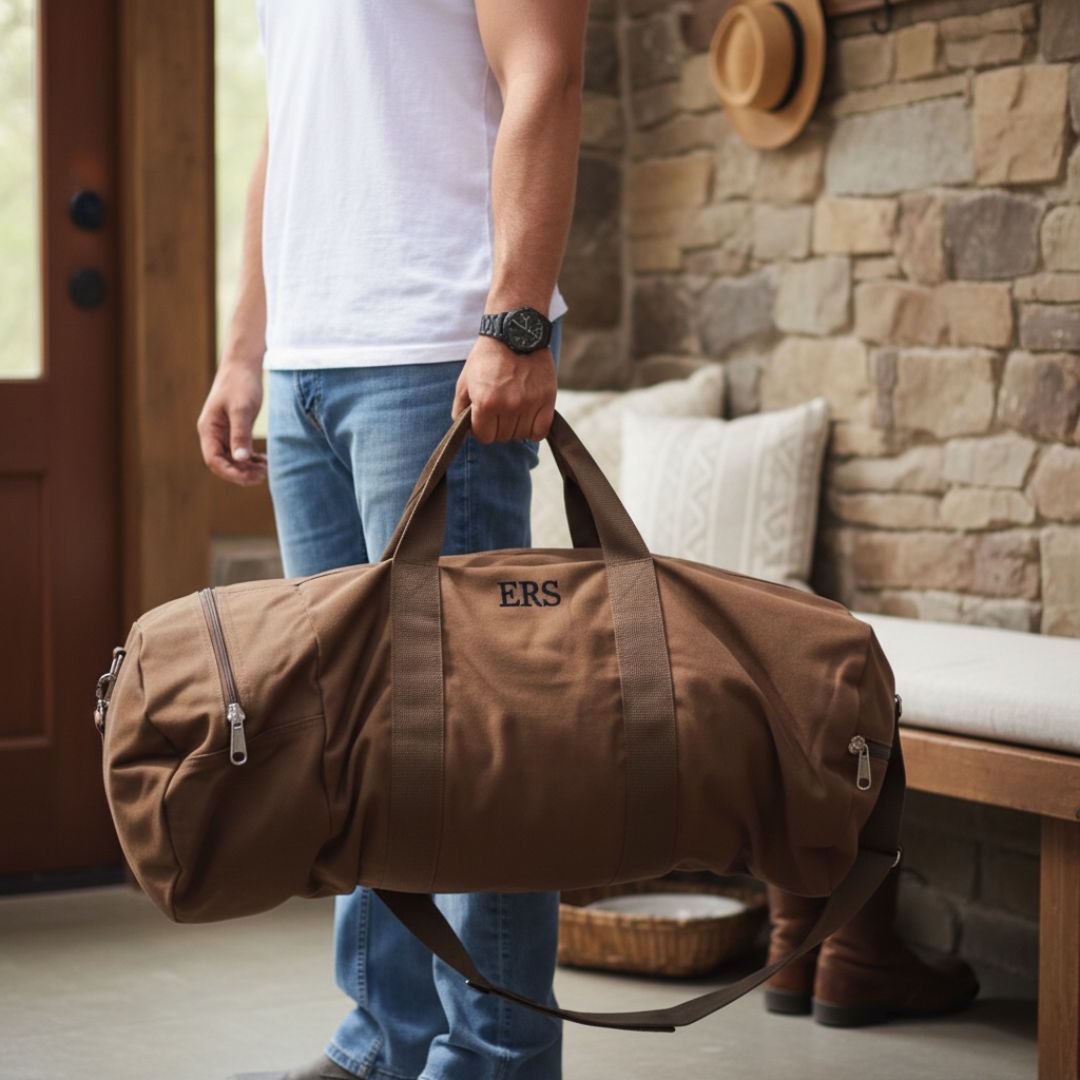 canvas travel duffel bag Personalized Military Duffle Bag | Canvas Travel Bag for Men