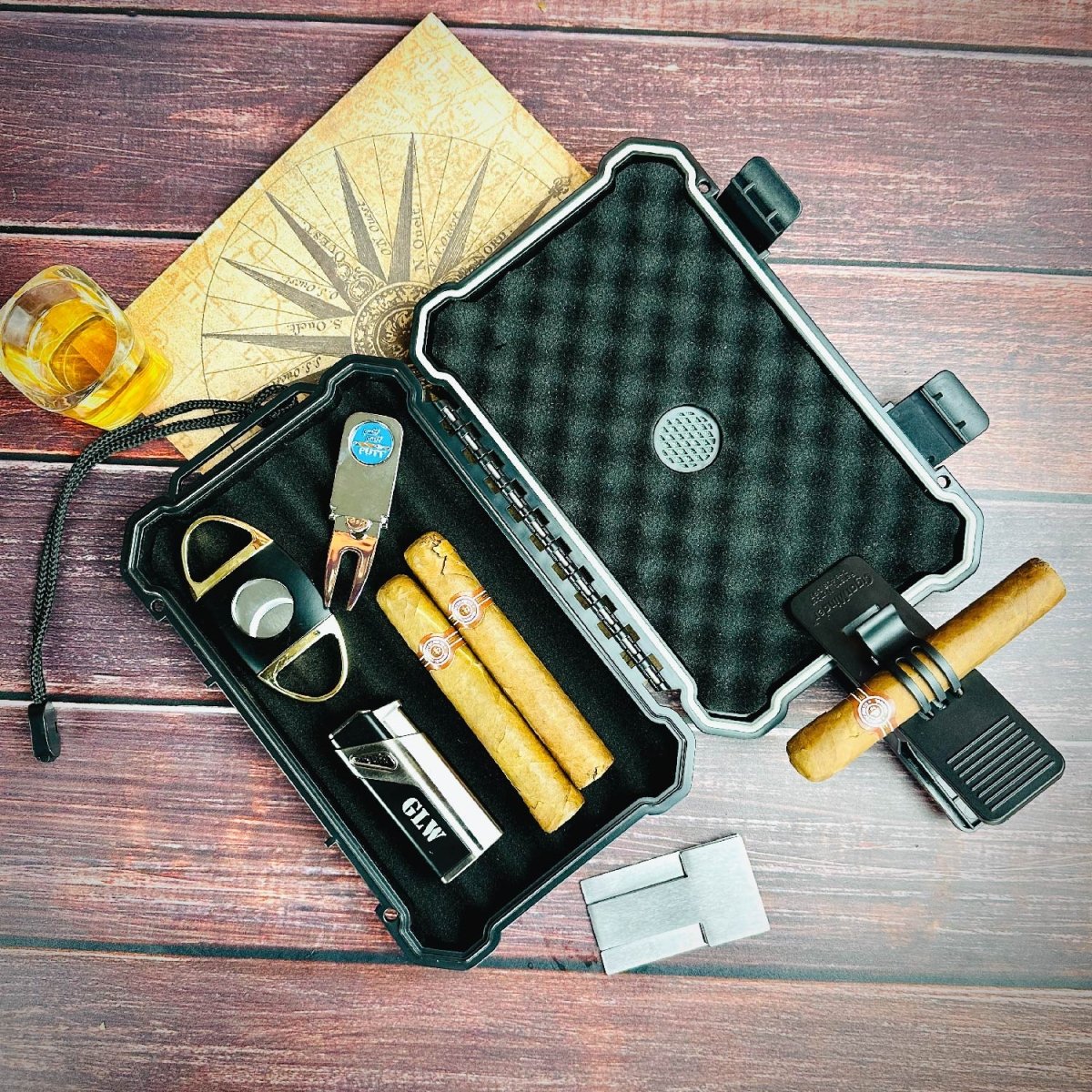 Deluxe Golf & Cigar Gift Set