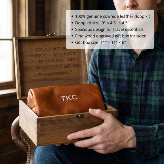 Pack & Go Leather Dopp Kit Gift Set