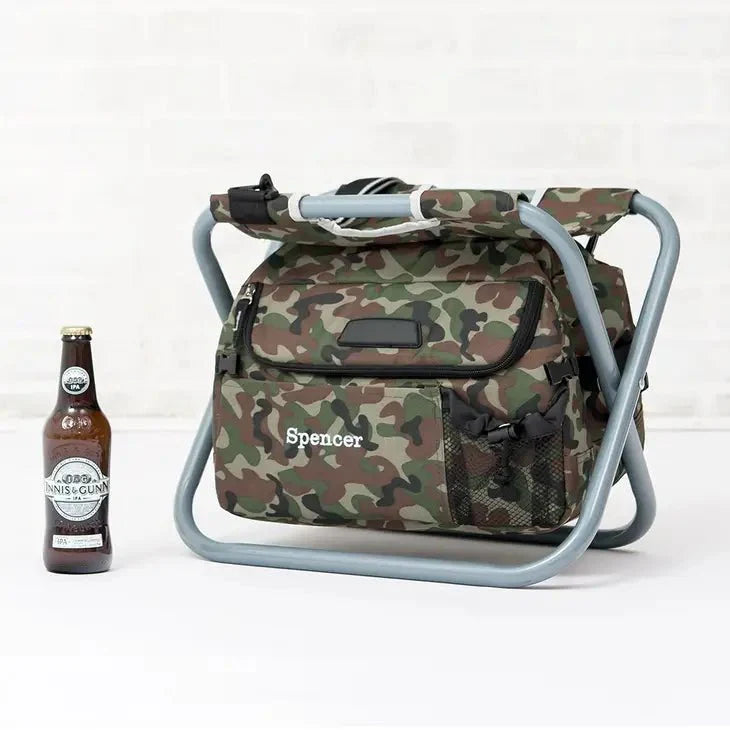 Unique Personalized Camouflage Folding Cooler Chair Customized Cooler Gifts for Men by Groovy Guy