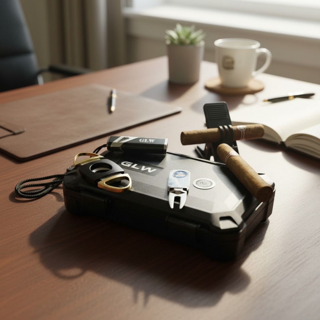 Golf Cigar Travel Case with Accessories