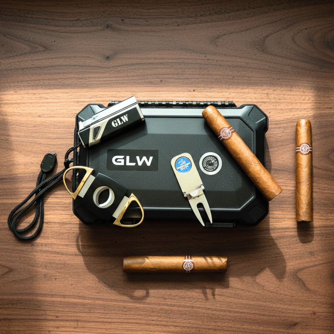 Golf Cigar Travel Case with Accessories