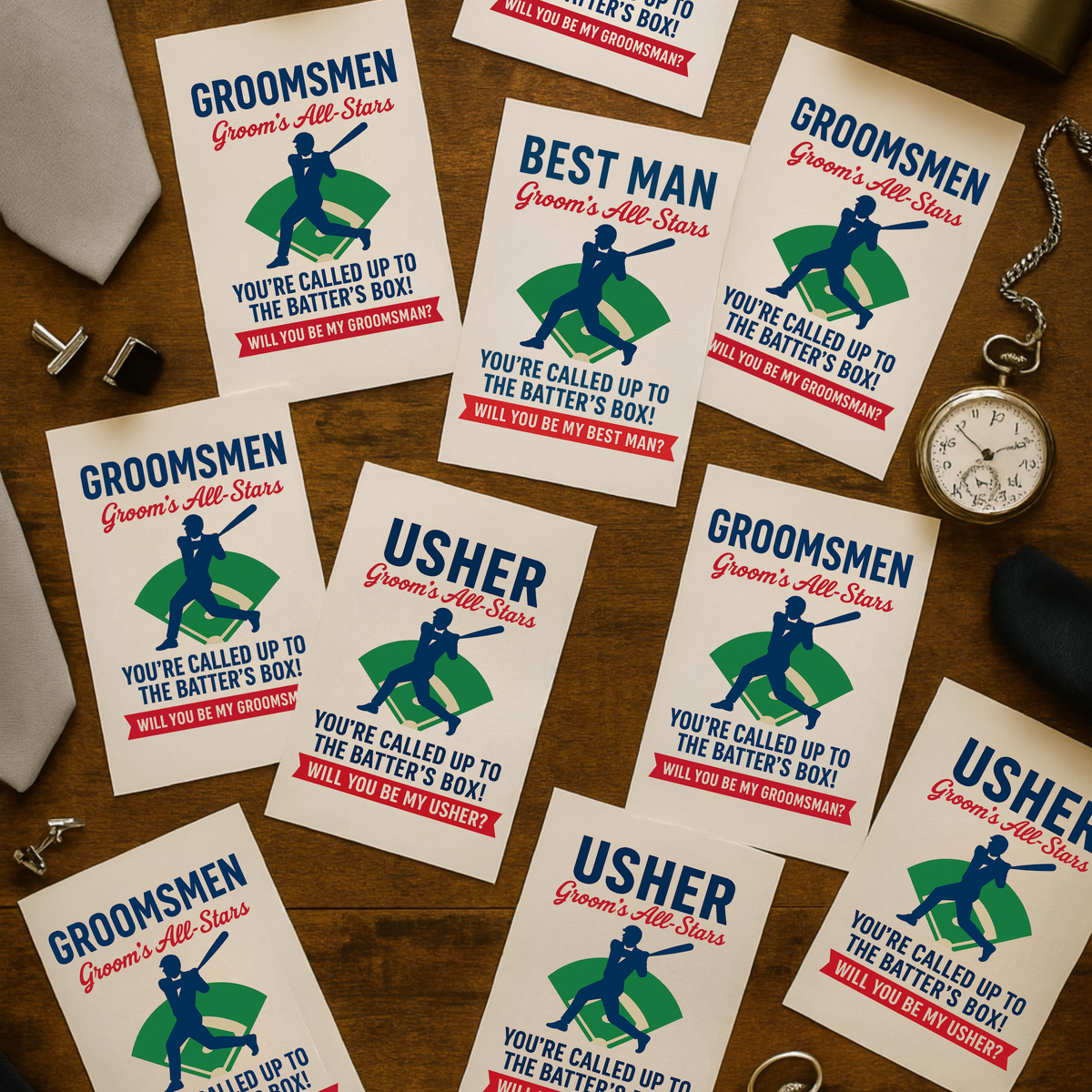 Batter Up Groomsmen Proposal Cards