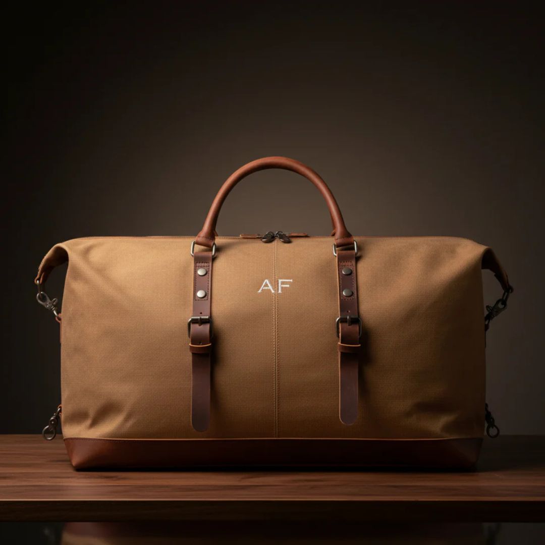 Heritage Hauler Monogrammed Waxed Canvas Bag