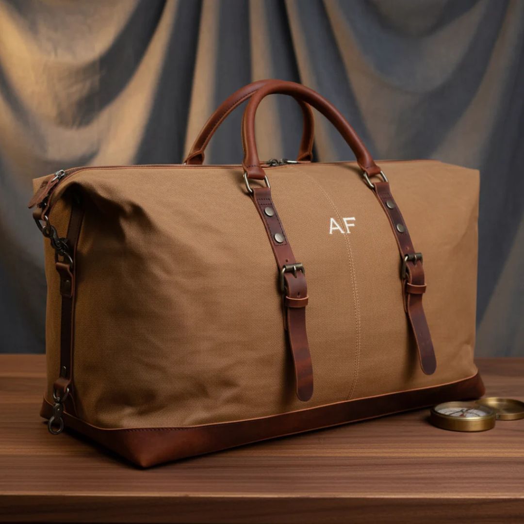 Heritage Hauler Monogrammed Waxed Canvas Bag