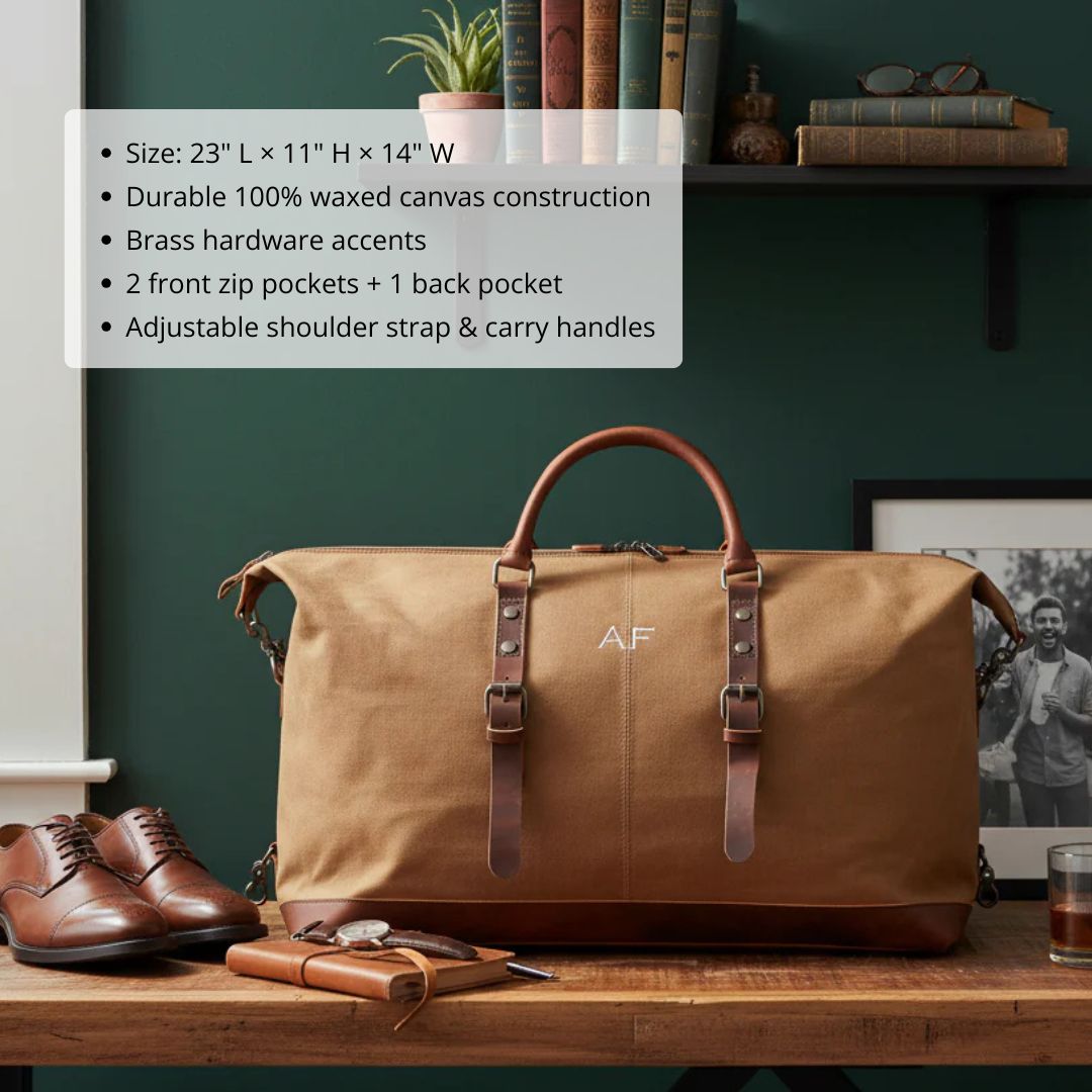 Heritage Hauler Monogrammed Waxed Canvas Bag