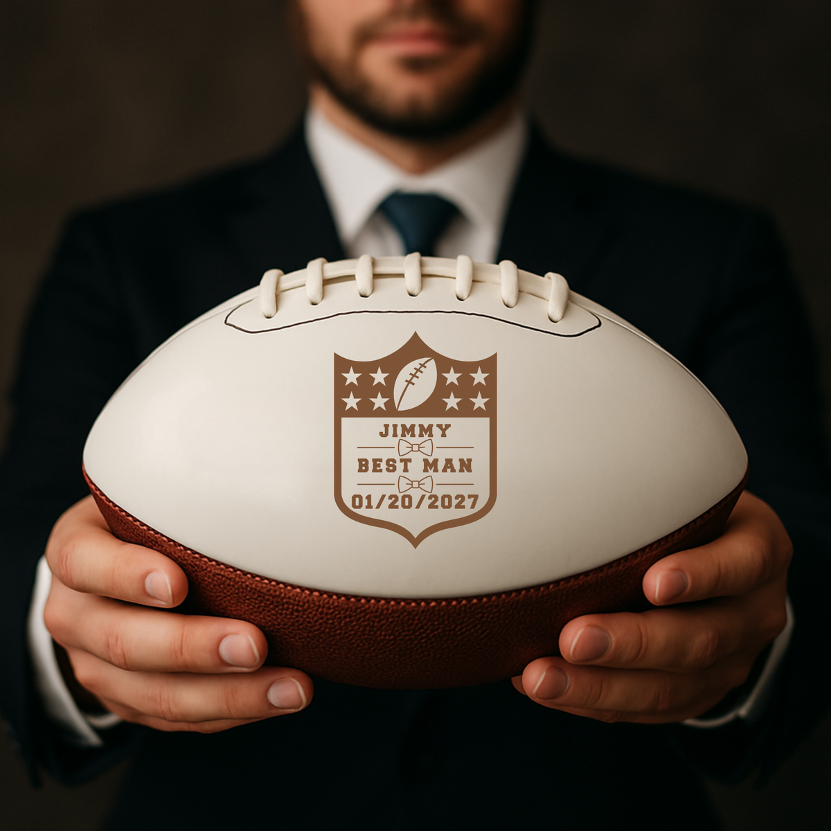 Custom Groomsman Football