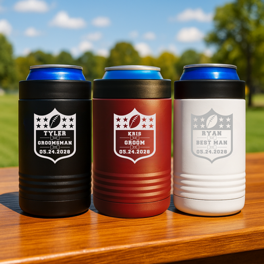 Groomsmen Football Koozie