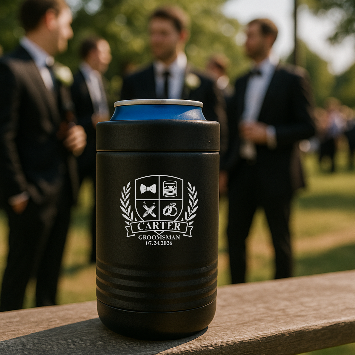 Wedding Party Crest Koozie