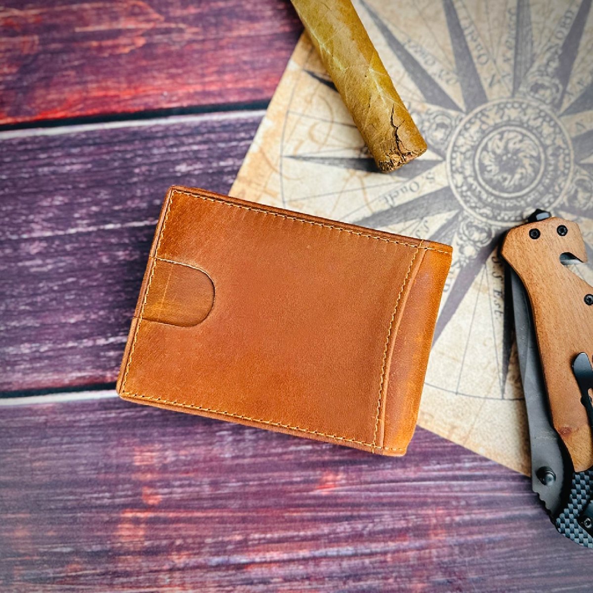 Unique Personalized Quick Draw Leather Bifold Customized Wallet Gifts for Men by Groovy Guy