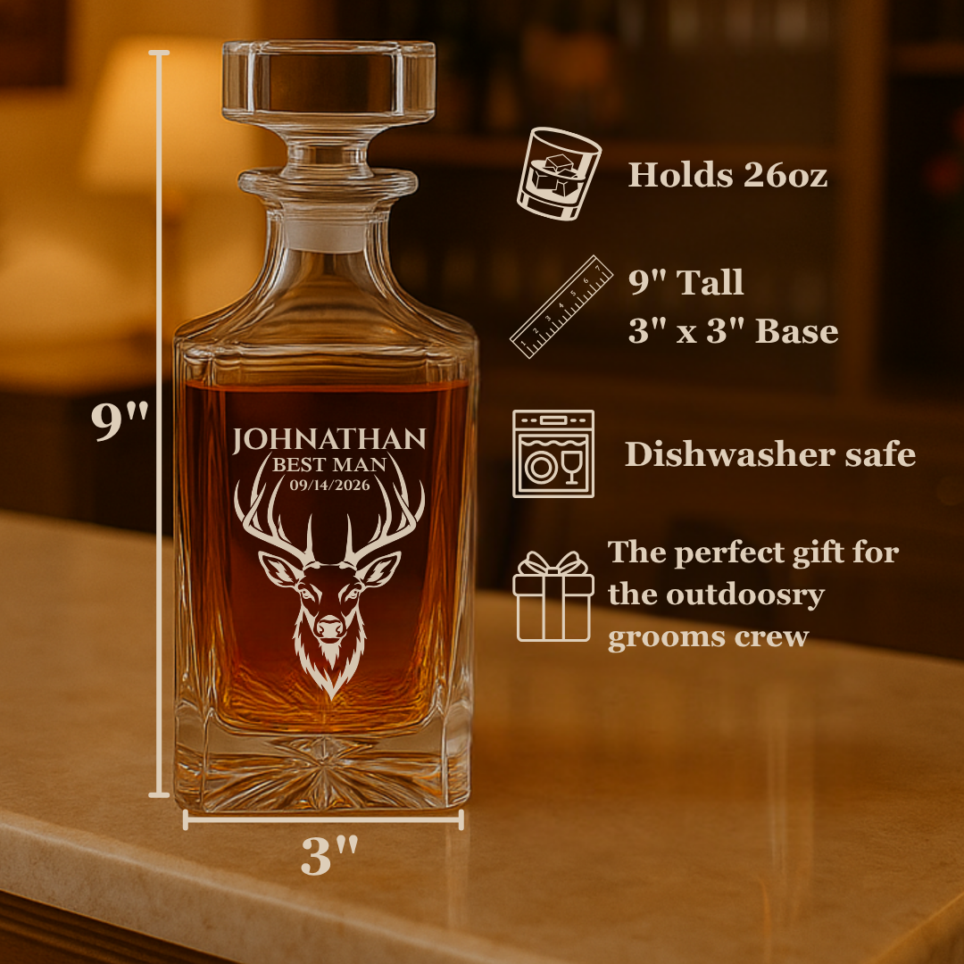 Trophy Buck Personalized Decanter