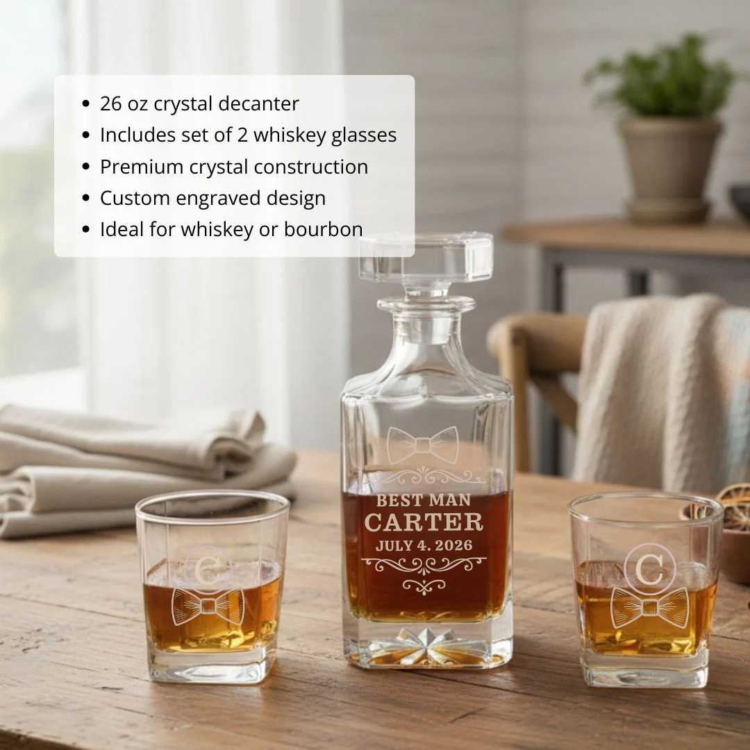 Custom Groomsmen Decanter Gift Set