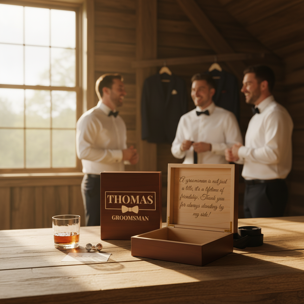 Wedding Memory Groomsman Keepsake Box