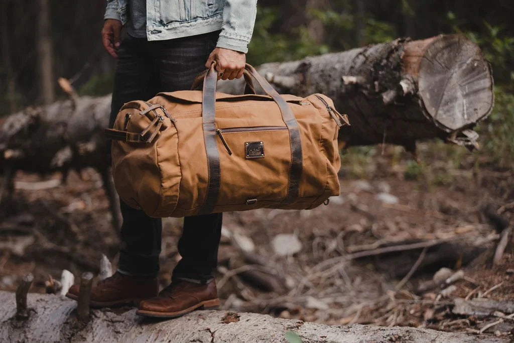 Unique Personalized Camping Canvas Duffel Customized Duffle Bag Gifts for Men by Groovy Guy