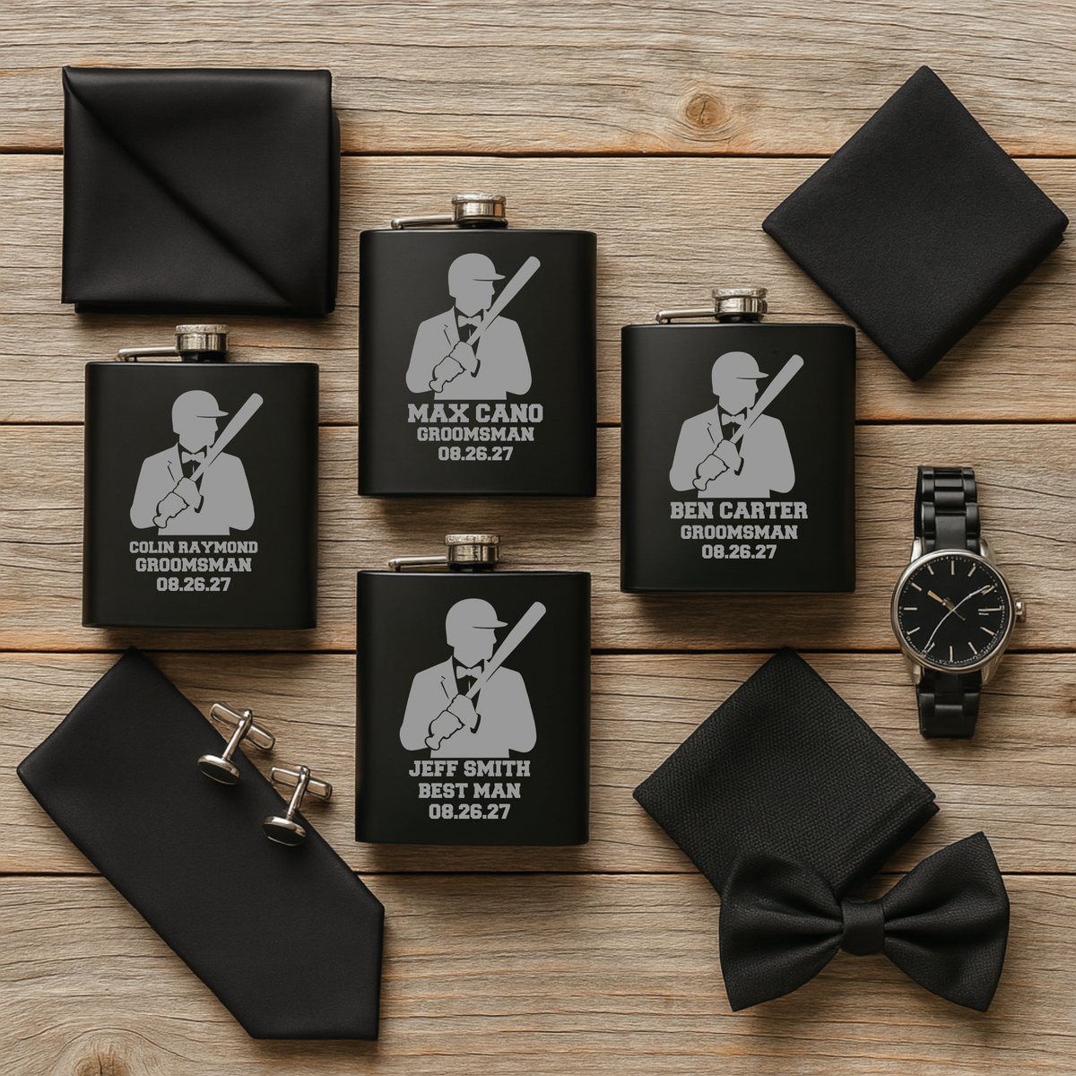 Grand Slam Groomsmen Flask