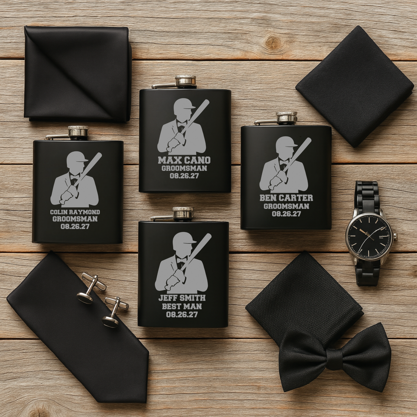 Grand Slam Groomsmen Flask