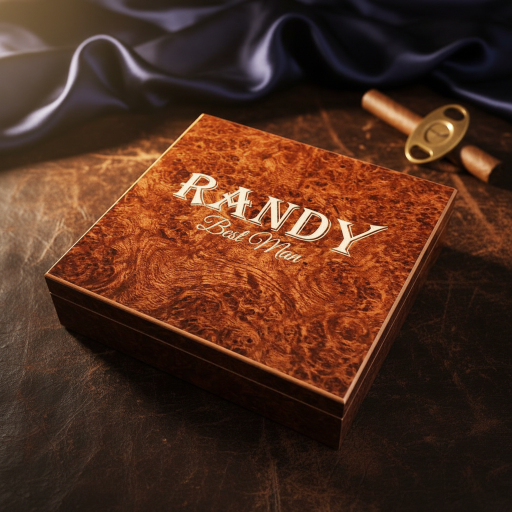 Burl Wood Personalized Humidor