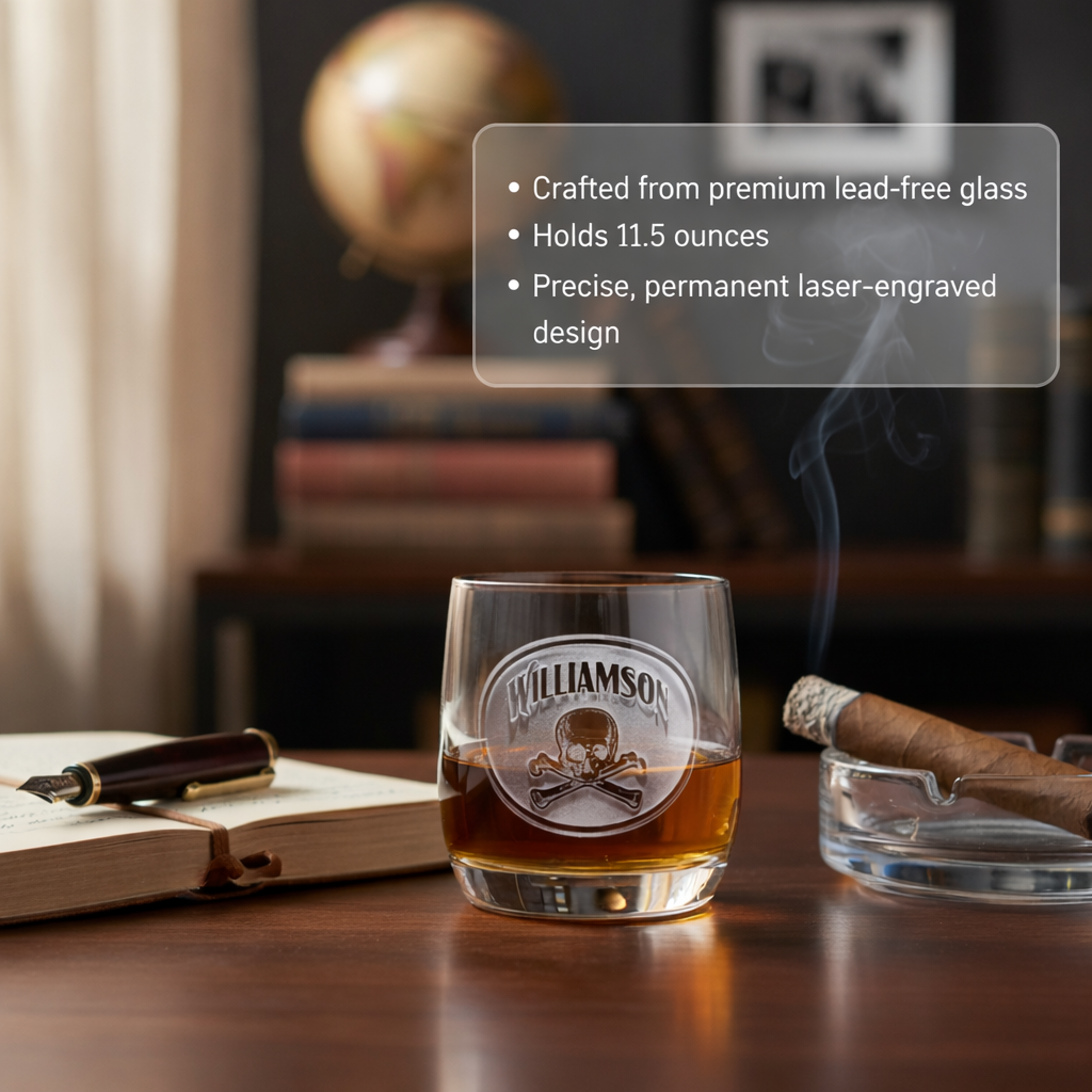 Skull And Bones Whiskey Glass