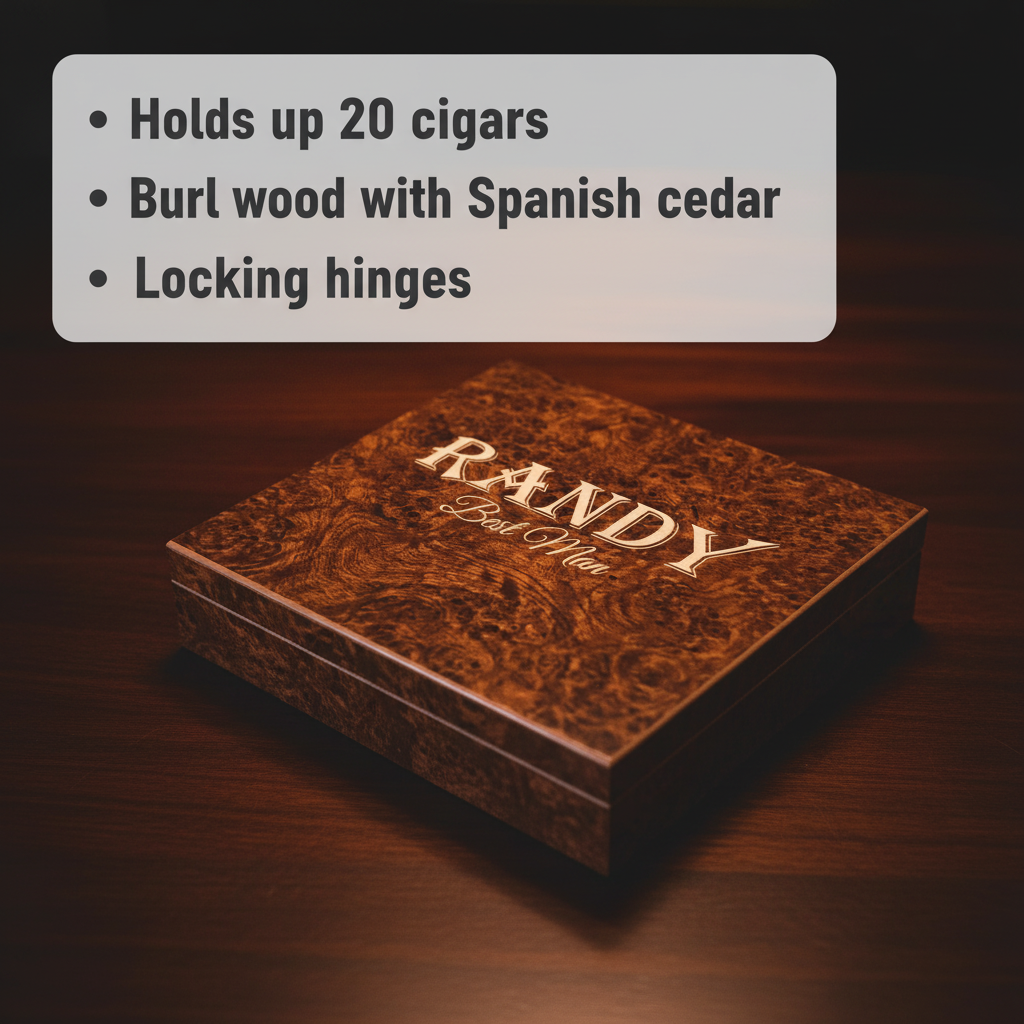 Burl Wood Personalized Humidor