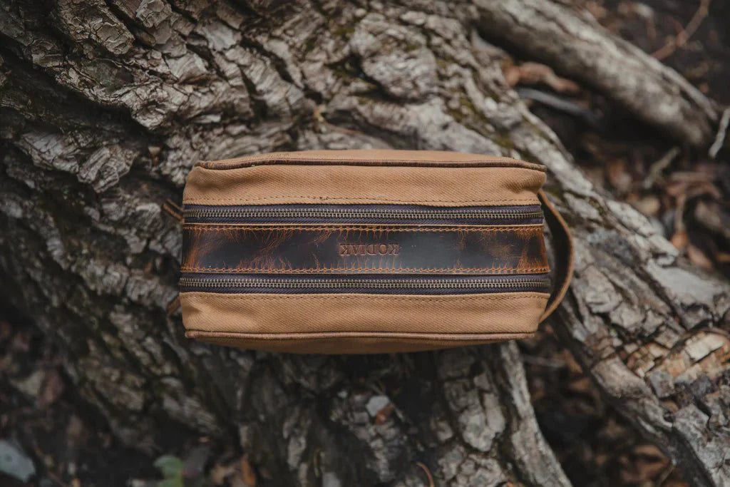 Unique Personalized Canvas Dopp Bag Customized Toiletry Bag Gifts for Men by Groovy Guy